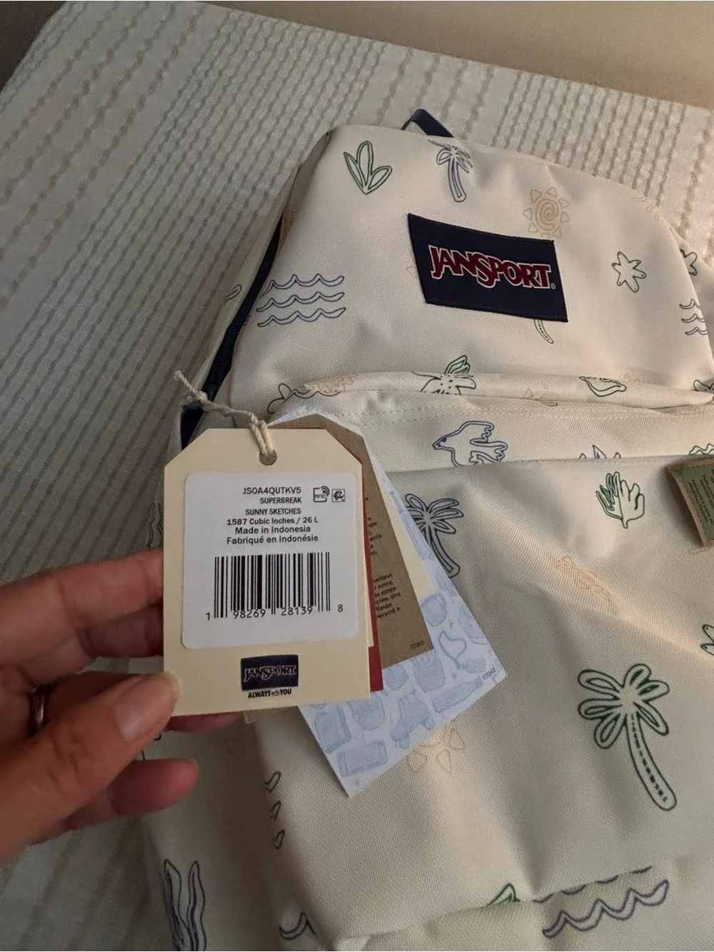 Jansport white backpack